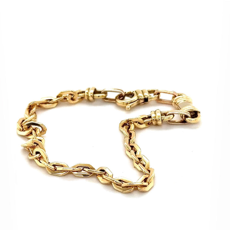 Ausgefallenes Armband in 14 Karat Gelbgold mit Karabiner