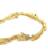Handgefertigtes Armband in 14 Karat Gelbgold mit Brillanten