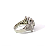 Prunkvoller Vintage-Ring in 14 Karat Weißgold mit Saphir & Brillanten