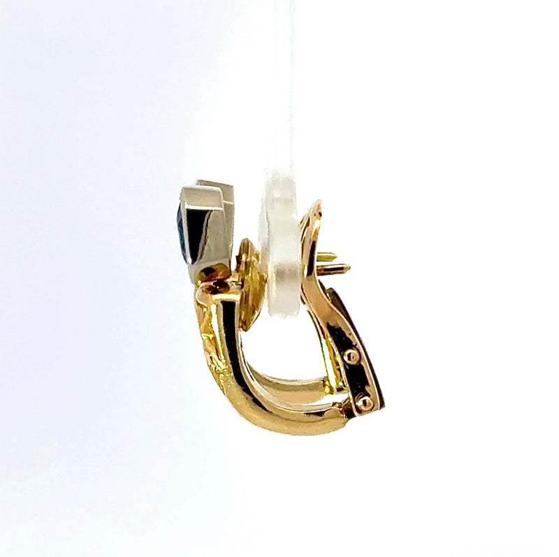 Ausgefallene Ohrringe in 18 Karat Gold mit Saphiren & Brillanten