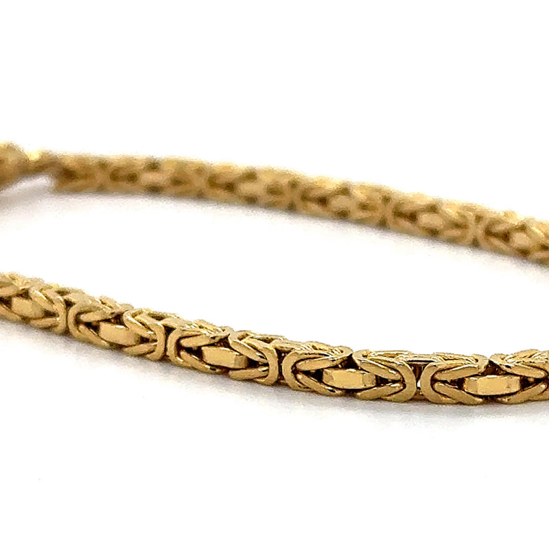 Zeitloses und massives Königsketten-Armband in 14 Karat Gelbgold - mit Karabiner