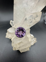Hanger in 18 karaat witgoud met amethist en diamanten