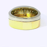 Handgefertigter Bicolor Ring in 18 Karat Gold mit feinen Brillanten