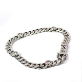 Zeitloses Panzerarmband in 14 Karat (585) Weißgold mit Brillanten