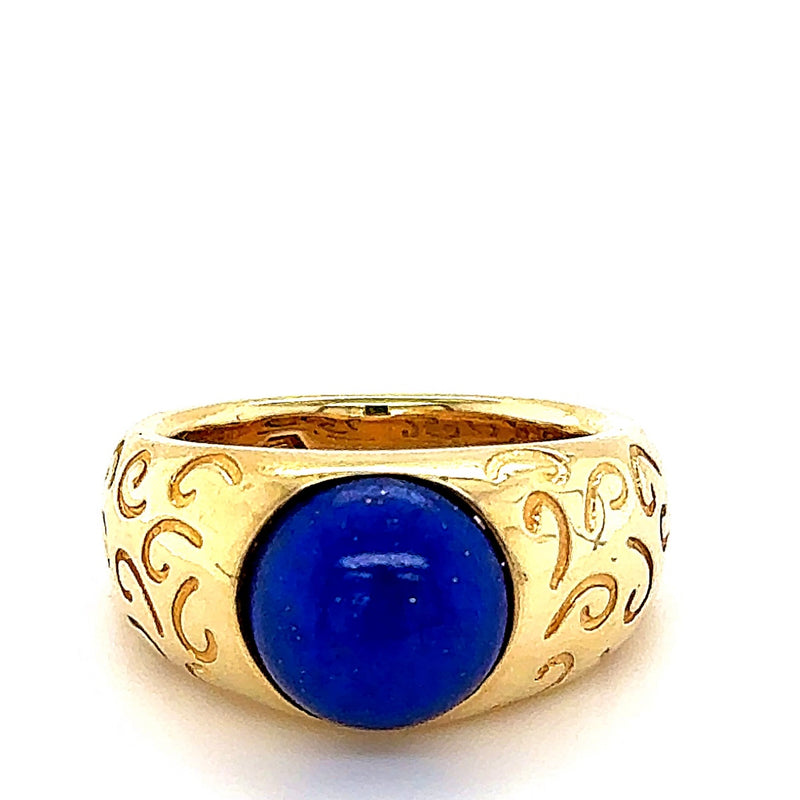 Original Cantelli Blue Moon Ring in 18 Karat Gelbgold mit feinem Lapis Lazuli