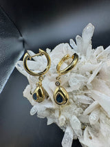 Elegante Ohrringe in 14 Karat Gelbgold mit Saphiren & Brillanten