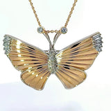 Schmetterling-Anhänger in 14 Karat Gelb- & Weißgold mit Diamanten & Brillanten