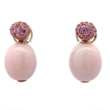 Edle Ohrringe in 18 Karat Roségold mit rosa Saphiren und rosa Andenopal