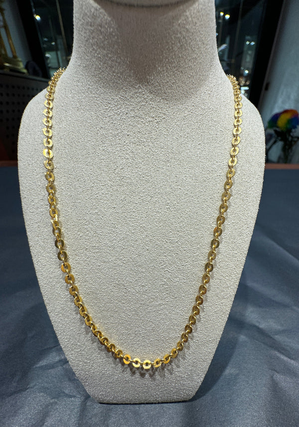 Leuchtende Halskette in 18 Karat Gelbgold mit Karabiner