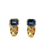 Ausgefallene Ohrringe in 18 Karat Gold mit Saphiren & Brillanten