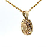 Eleganter Anhänger in 14 Karat Gelbgold mit Smaragd & Brillanten