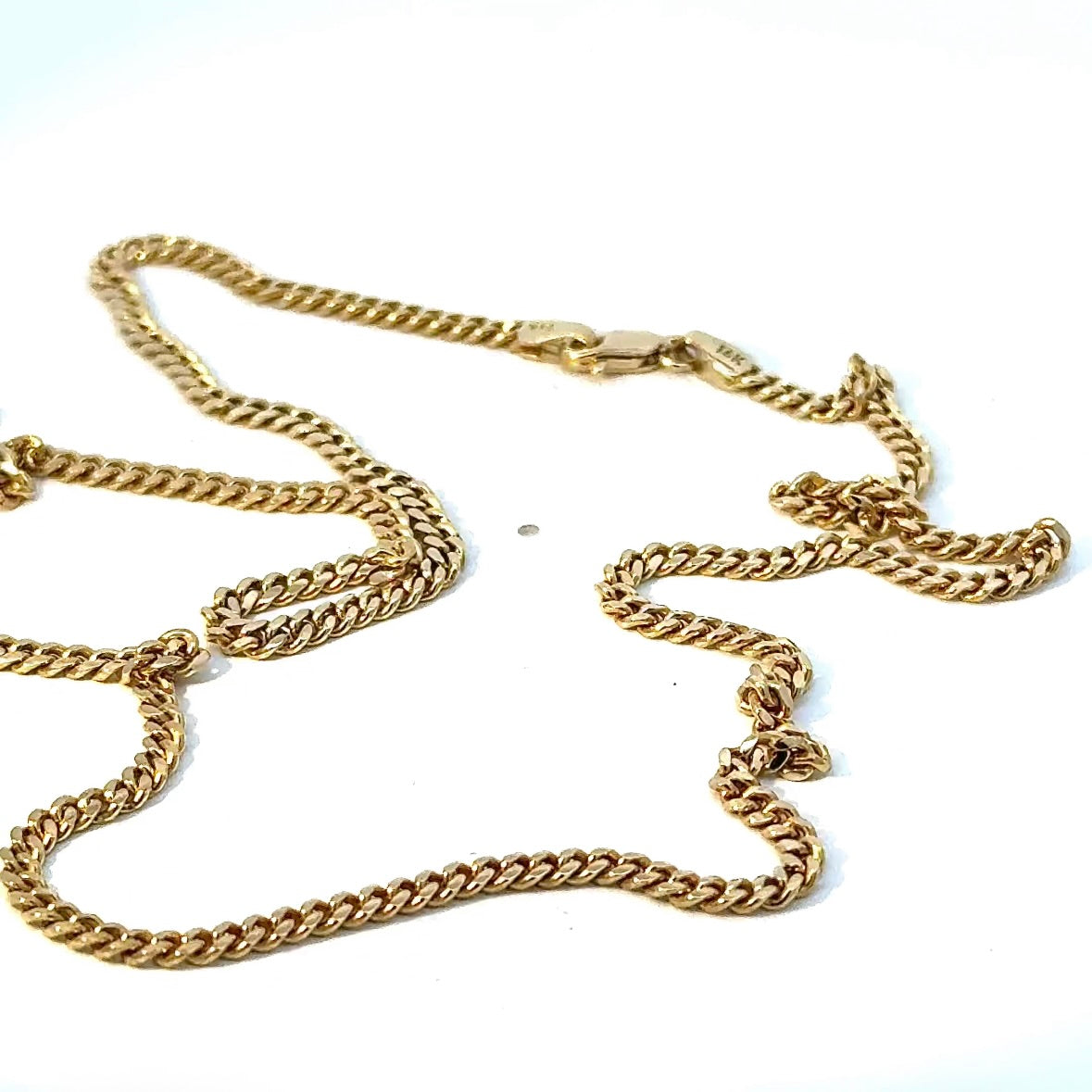 Elegante Panzerkette in 14 Karat Gelbgold mit Karabinerverschluss
