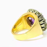 Prunkvoller Cocktailring in 18 Karat Gold mit großem Amethyst & Brillanten