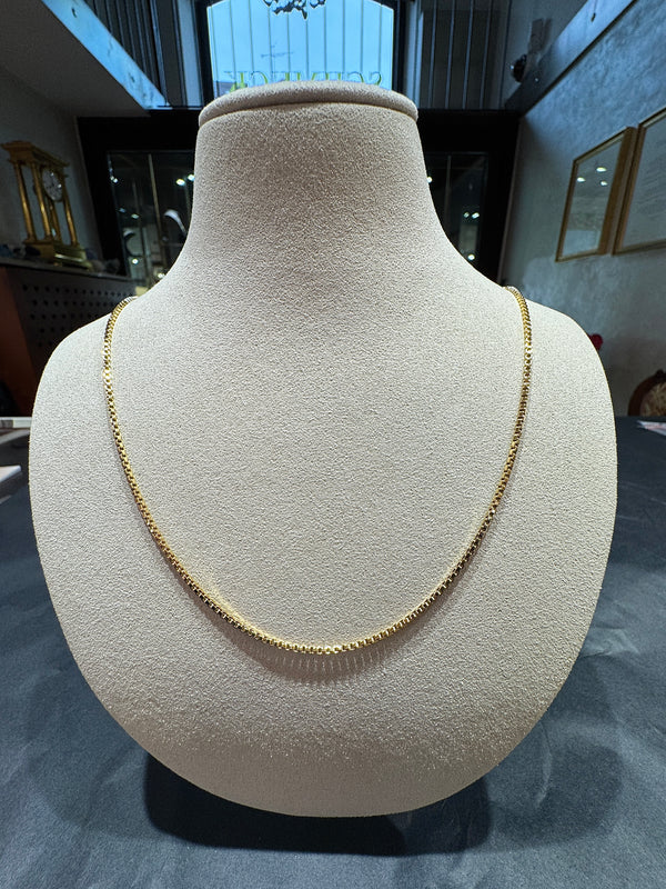 Elegante Venezianerkette in 18 Karat (750) warmem Gelbgold mit Federring