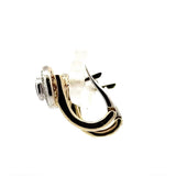 Elegante Ohrringe in 14 Karat Gelb- und Weißgold mit Saphiren & Brillanten