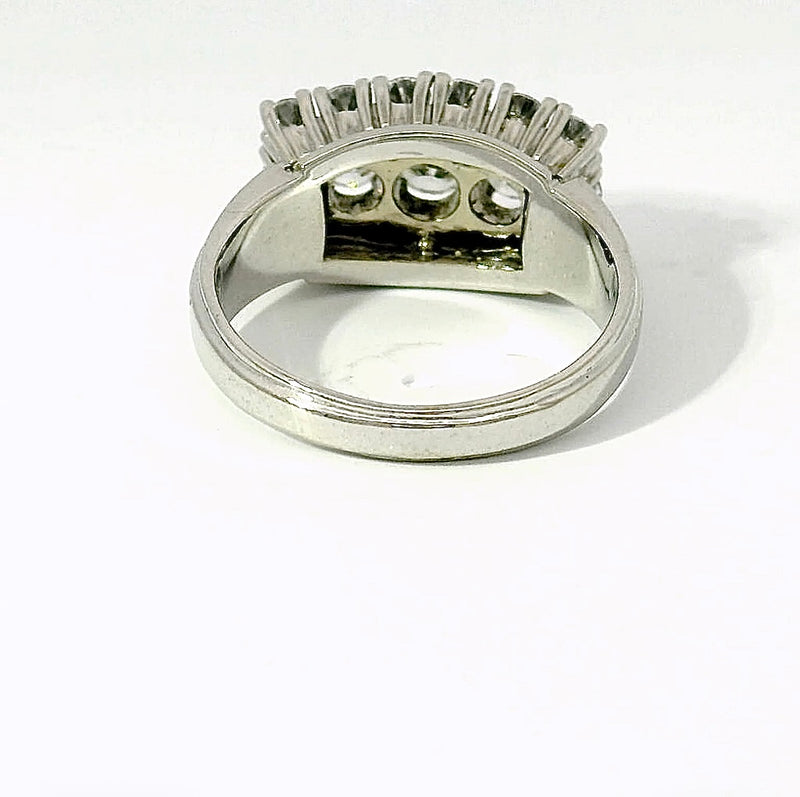Vintage-Cocktailring in 14 Karat Weißgold mit 1,47 ct hochfeinen Brillanten
