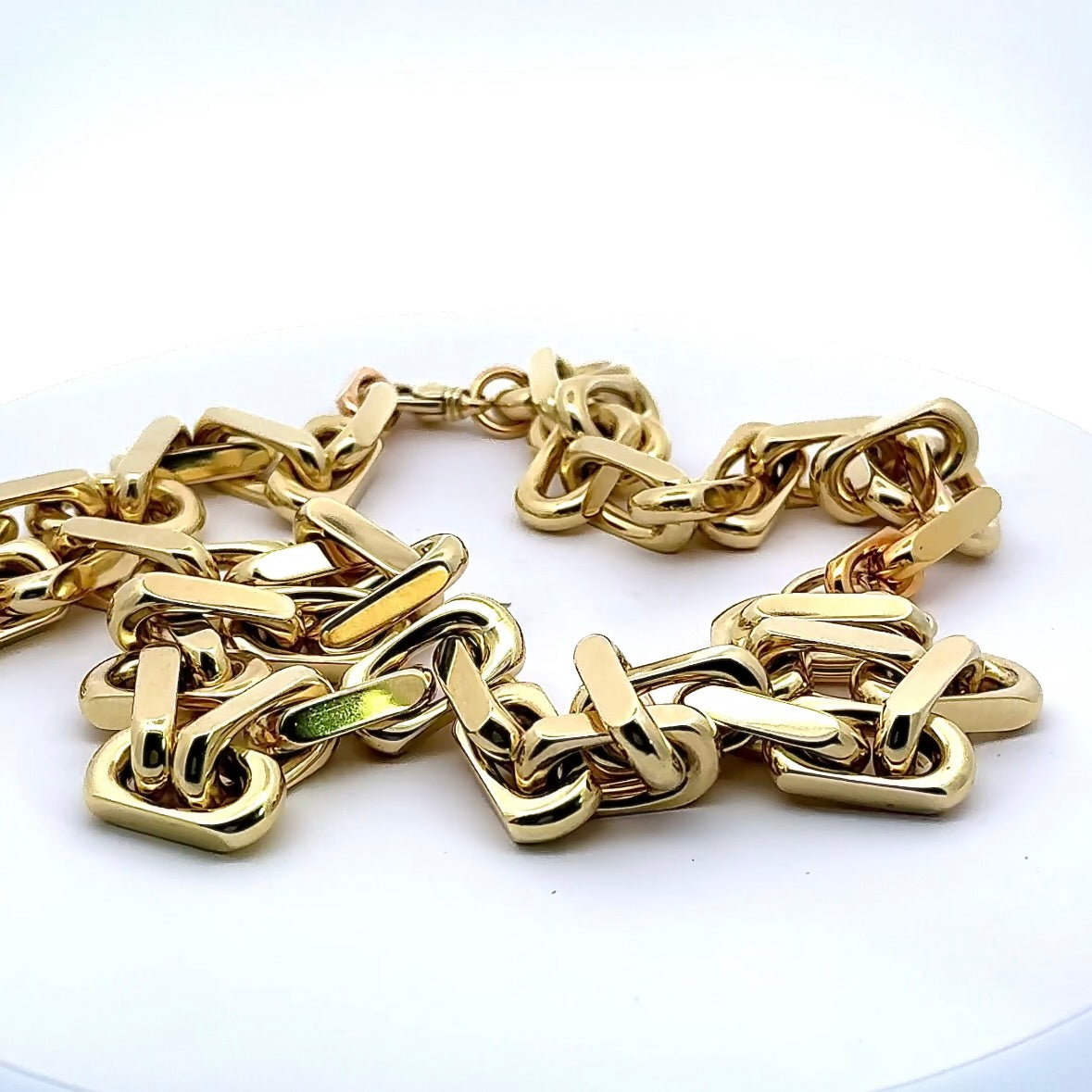 Diamantierte Ankerkette mit Armband in 14 Karat Gelbgold - über 500 Gramm Gold (PREIS AUF ANFRAGE)