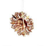 Art Déco Brosche in 14 Karat Roségold mit Altschliff-Diamant & Naturperlen