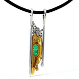 Einmaliger Anhänger in 18 Karat Weißgold & 900er Gelbgold mit Smaragd & Brillanten