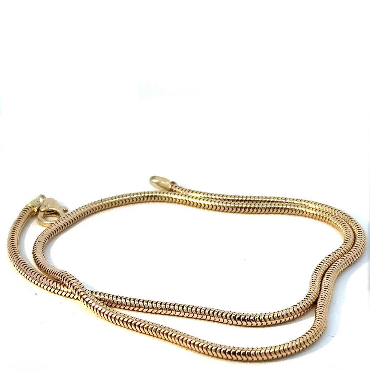 Edle Schlangenkette in 14 Karat Gelbgold mit Karabinerverschluss