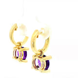 Elegante Ohrringe in 14 Karat Gelbgold mit Brillanten & intensiven Amethysten
