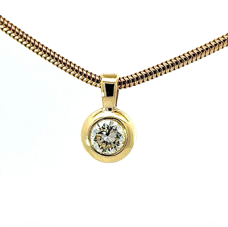 Edler Solitär-Anhänger in 18 Karat Gelbgold mit hochfeinem Brillanten