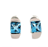 Hochwertige Ohrringe in 18 Karat Weißgold mit Blautopas