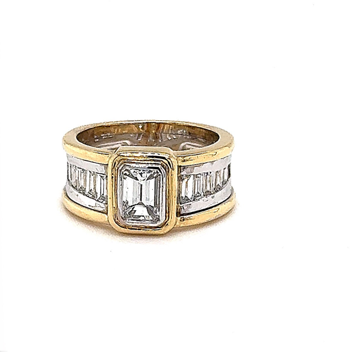 Handgefertigter Goldbaur Ring Bicolor in 18 Karat Gold mit Diamanten-Spitzenqualität