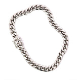 Massives Panzerkettenarmband in 18 Karat Weißgold