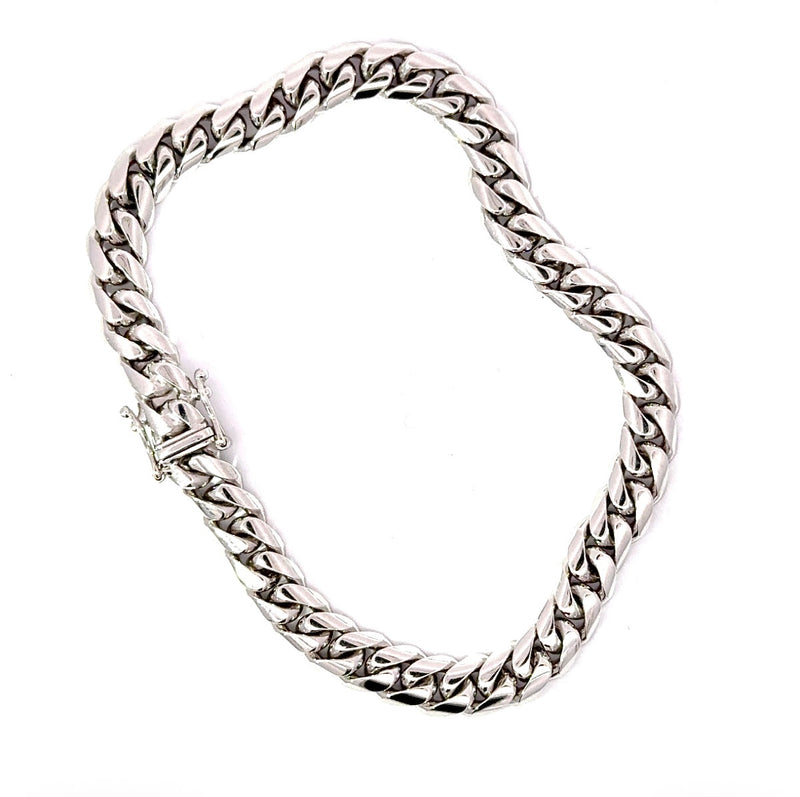 Massives Panzerkettenarmband in 18 Karat Weißgold