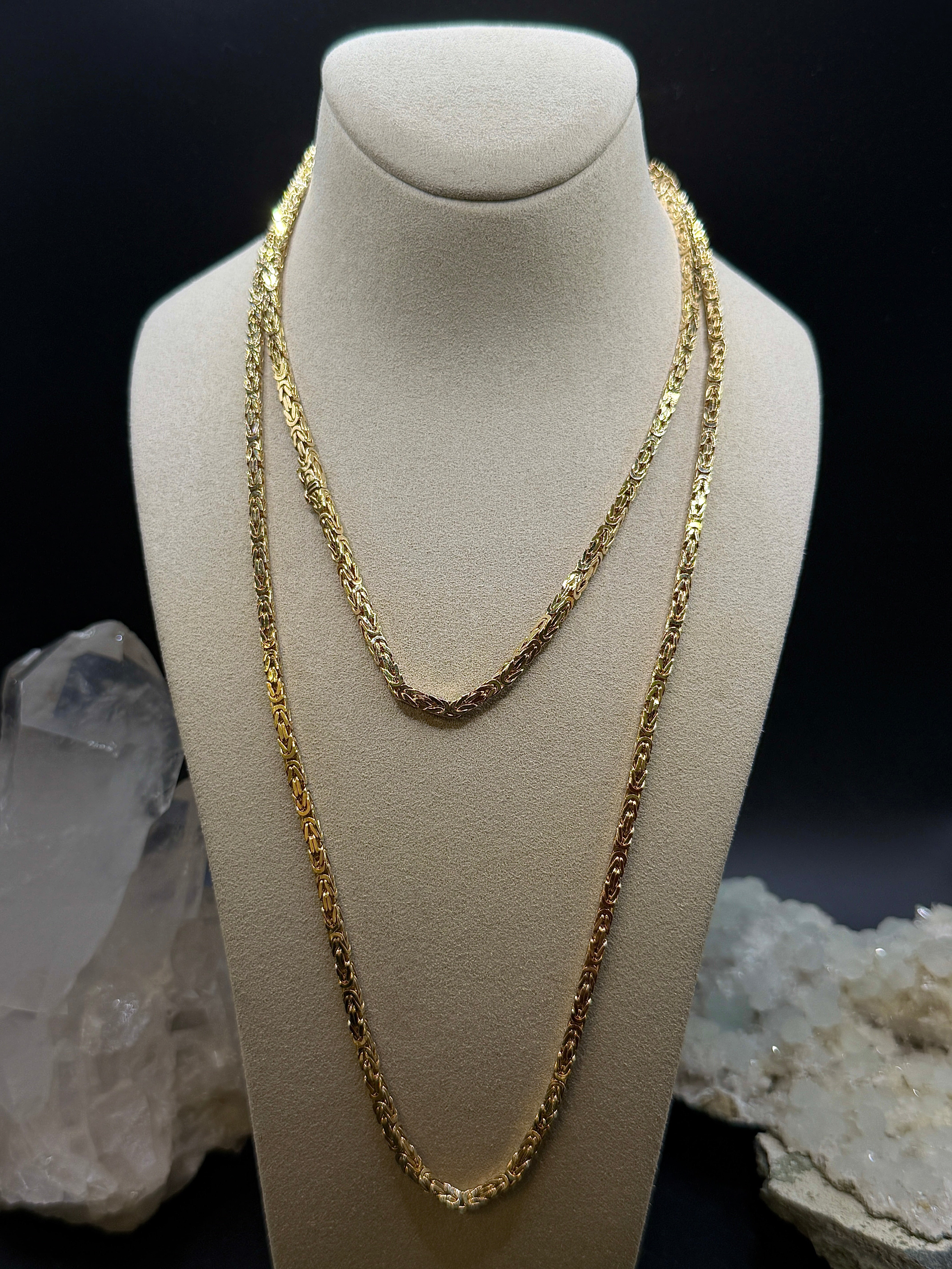 High-quality foxtail chain in 14k (585) yellow gold with box clasp