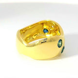 Eleganter Ring in 18 Karat Gelbgold mit Saphiren & Brillanten