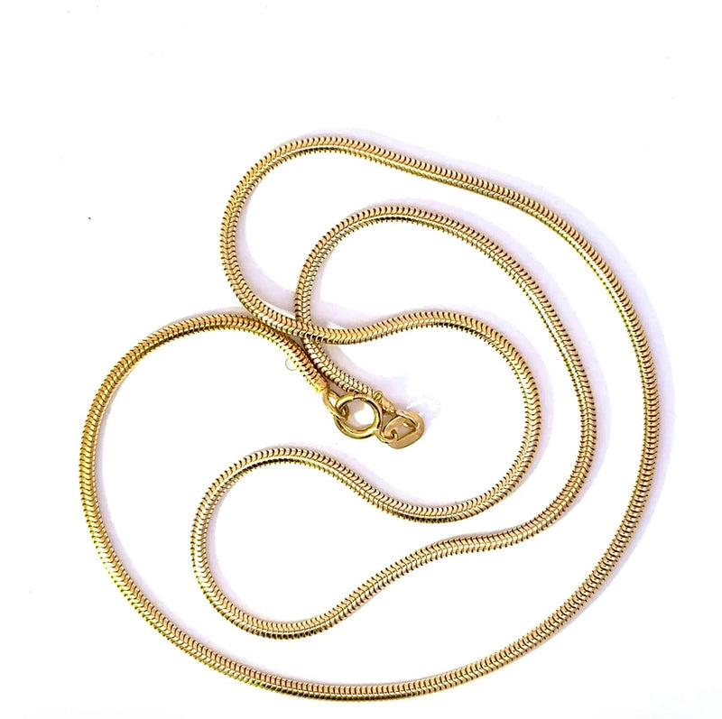 Elegante Schlangenkette in 9 Karat Gelbgold mit Federring