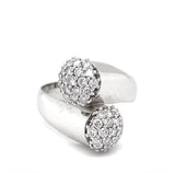 Zeitloser Toi et Moi Ring in 18 Karat Weißgold mit feinen Brillanten