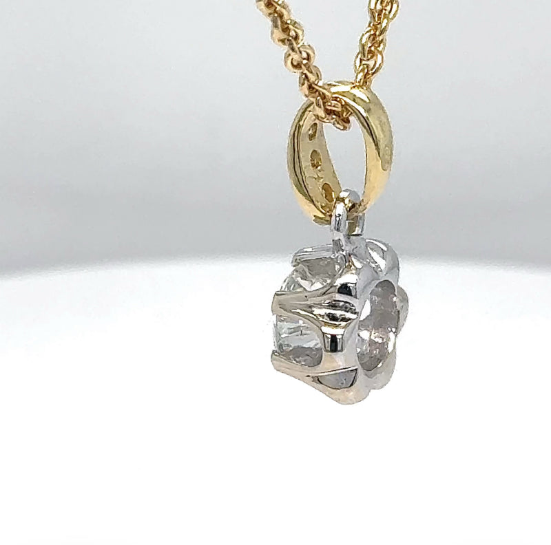 Eleganter Solitär-Anhänger in 18 Karat Gold mit großen Brillant