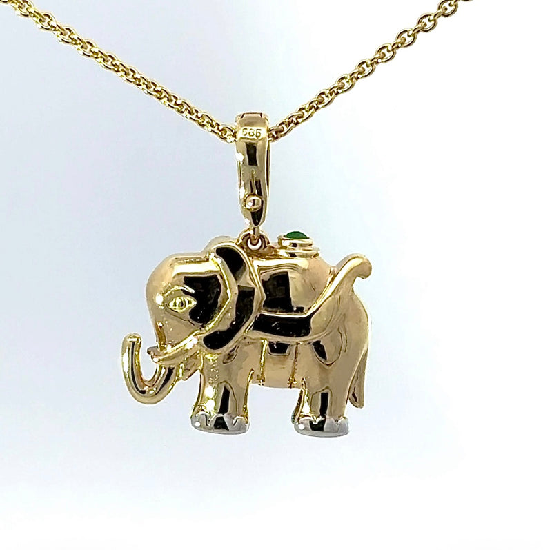 Eleganter Wendeanhänger in 14 Karat Gelbgold – feine Edelsteine & Brillanten