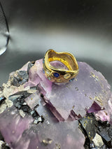 Eleganter Ring in 18 Karat Gelbgold mit Saphiren & Brillanten