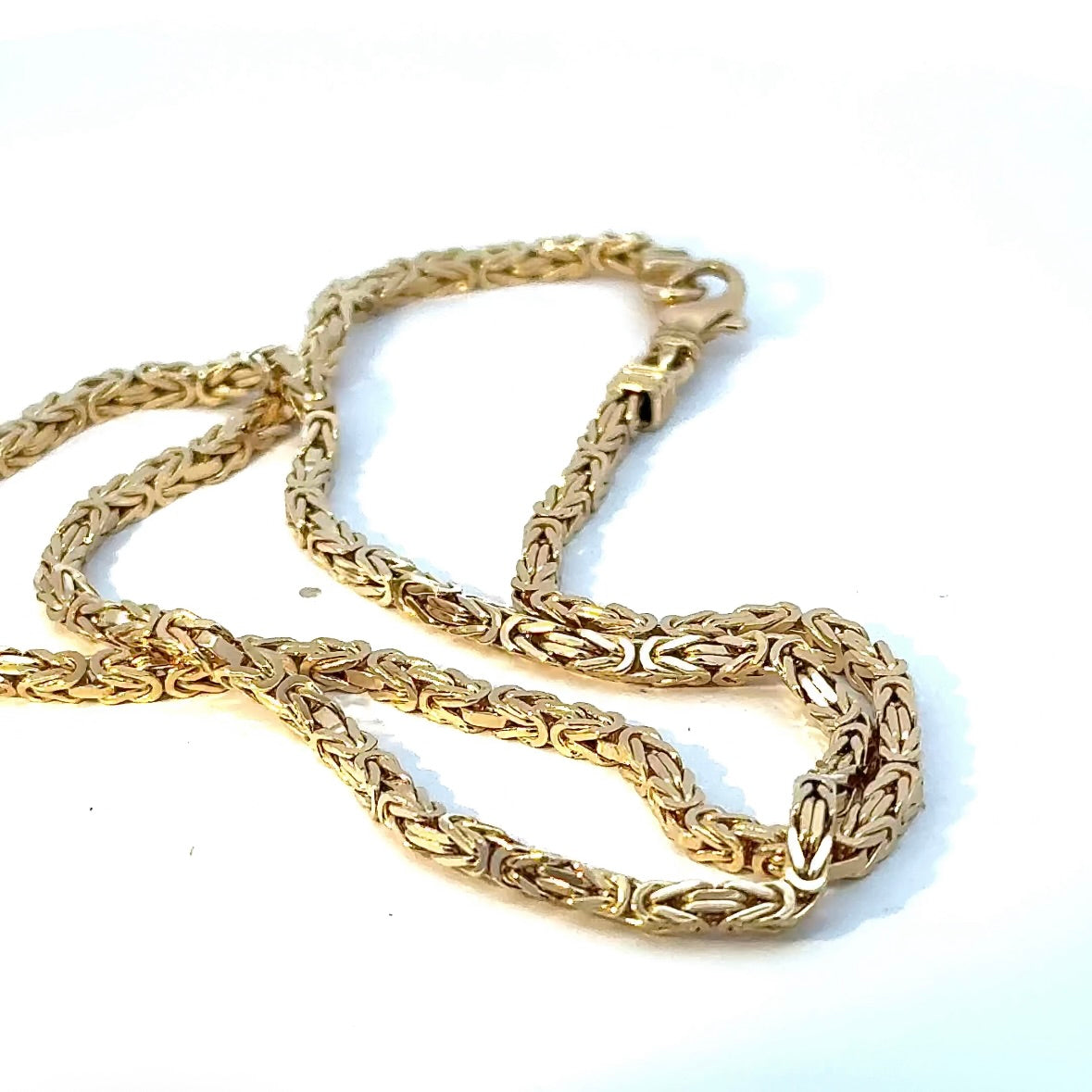 Massive Königskette in 14 Karat Gelbgold mit Karabiner