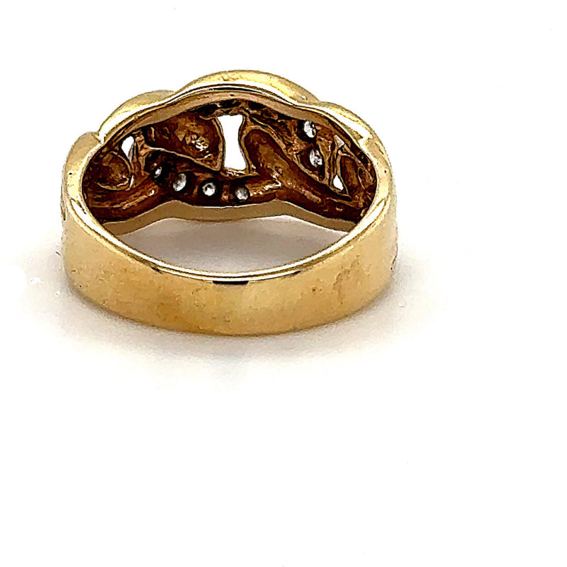 Dekorativer Ring in 14 Karat (585) Gelbgold mit feinen Brillanten