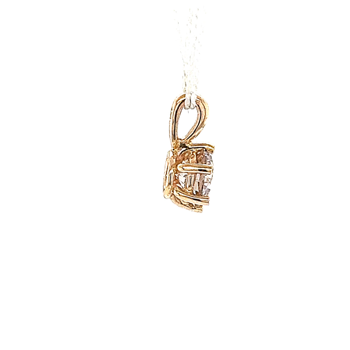 Modern Solitaire Pendant in 18K Rose Gold with Large Brilliant-cut Diamond