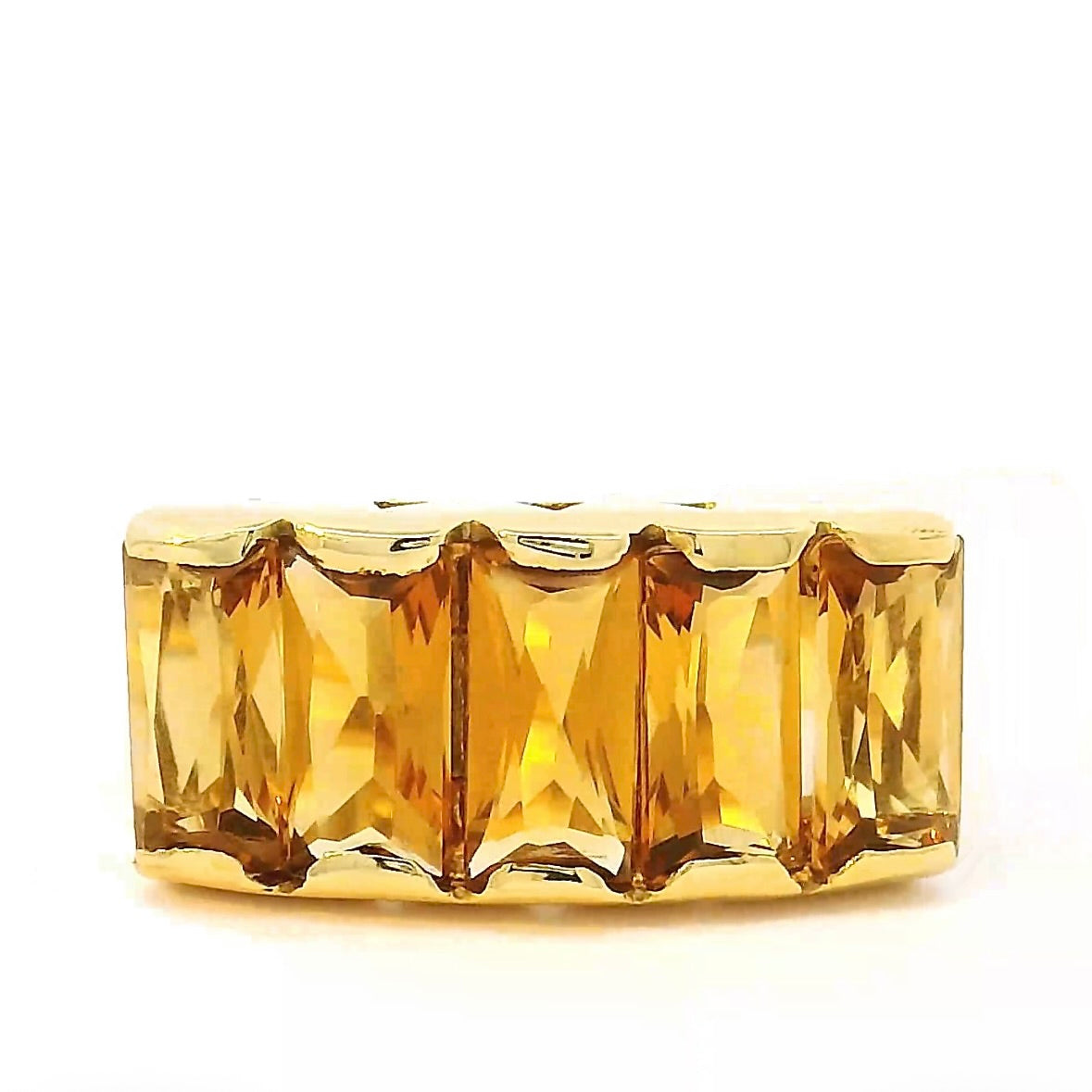 Leuchtender Ring in 18 Karat Gelbgold mit feinen Citrinen
