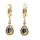 Elegante Ohrringe in 14 Karat Gelbgold mit Saphiren & Brillanten
