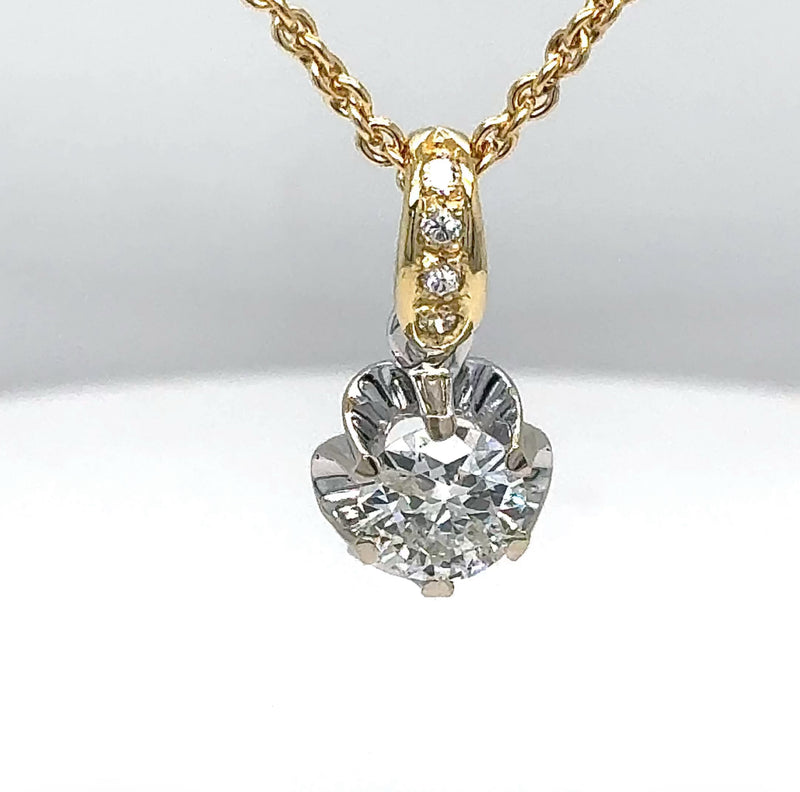 Eleganter Solitär-Anhänger in 18 Karat Gold mit großen Brillant