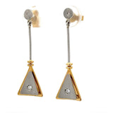 Handgefertigte Ohrringe in 18 Karat Gelbgold und 950er Platin mit Brillanten