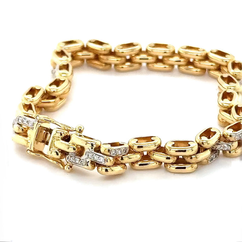 Ausgefallenes & edles Armband in 18 Karat Gelbgold mit feinen Brillanten