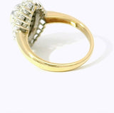 Vintage-Ring in 14 Karat Gelb- und Weißgold mit Saphir und Diamanten