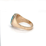 Eleganter Gelbgoldring in 14 Karat mit aufregendem Türkis