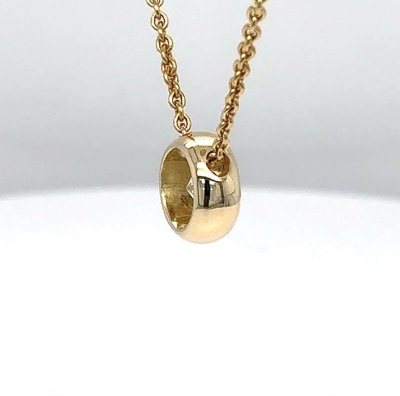 Edler Solitär Anhänger in 14 Karat Gelbgold mit feinen Brillant & Kette