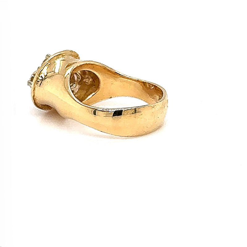 High-quality Jaufmann ring in 18 carat yellow gold with top quality diamonds