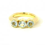 Massiver Aquamarin-Ring in 18 Karat Gelbgold – Handgefertigt aus der Manufaktur Eidel